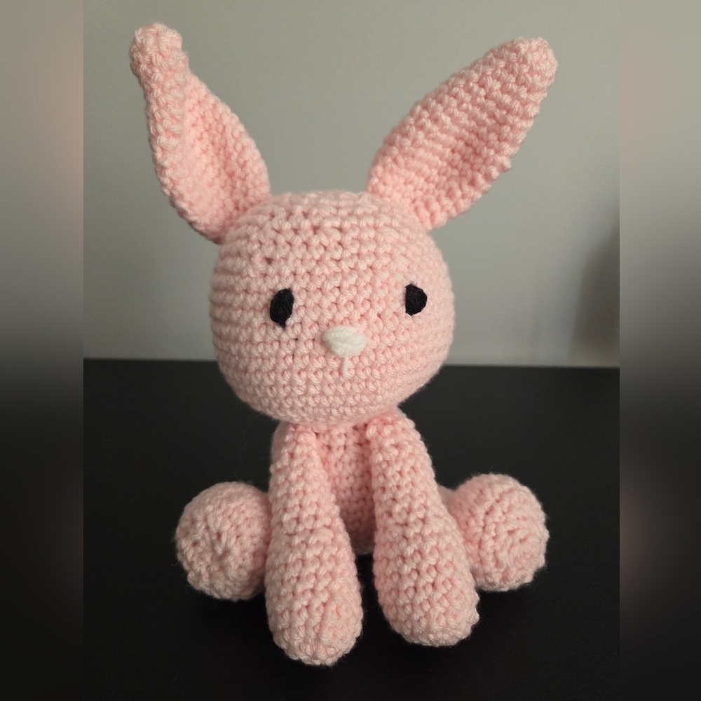 Pink Crochet Bunny Plush Toy